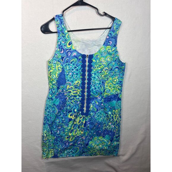 Lilly Pulitzer Sleeveless Tropical Print Dress With Front Zipper Detail -Size 10 - Picture 5 of 10